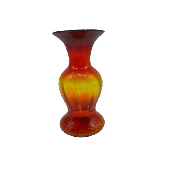 Large 11 Inch Blenko Amberina Vase Signed and Dated on the Bottom Vintage - Picture 1 of 16